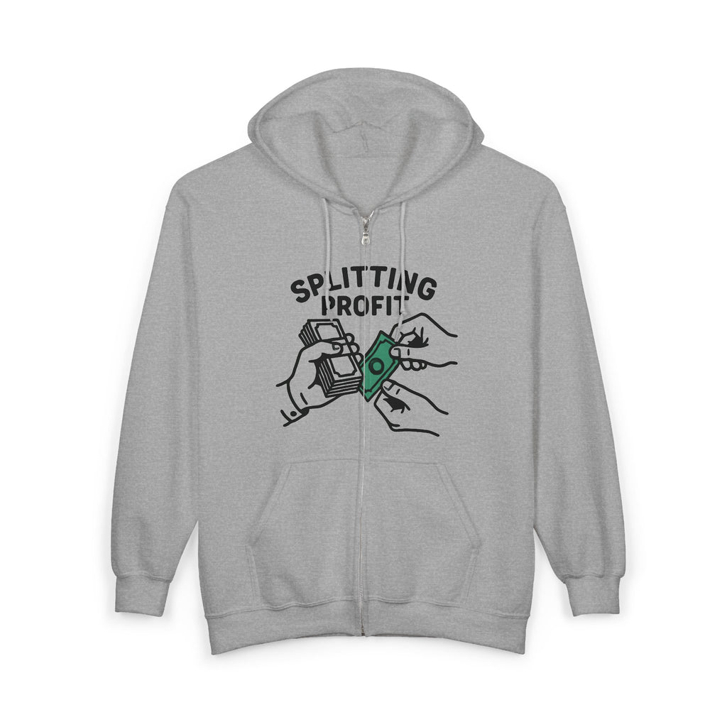 Splitting Profit Unisex Zip Hoodie