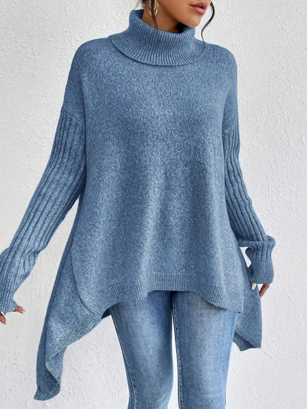 Irregular Turtleneck Sweater